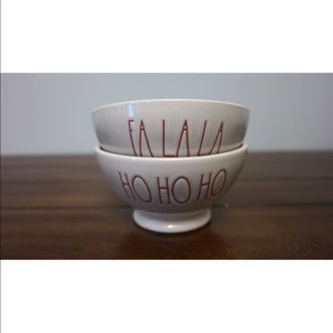 Rae Dunn Christmas cereal bowls fa la la ho ho ho